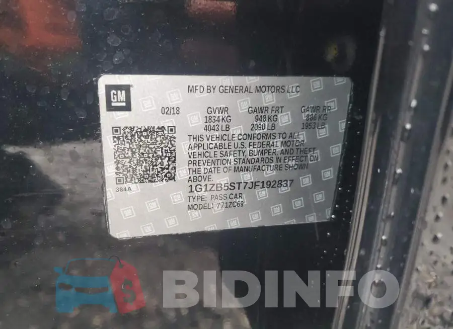 1G1ZB5ST7JF192837 Photo# 12