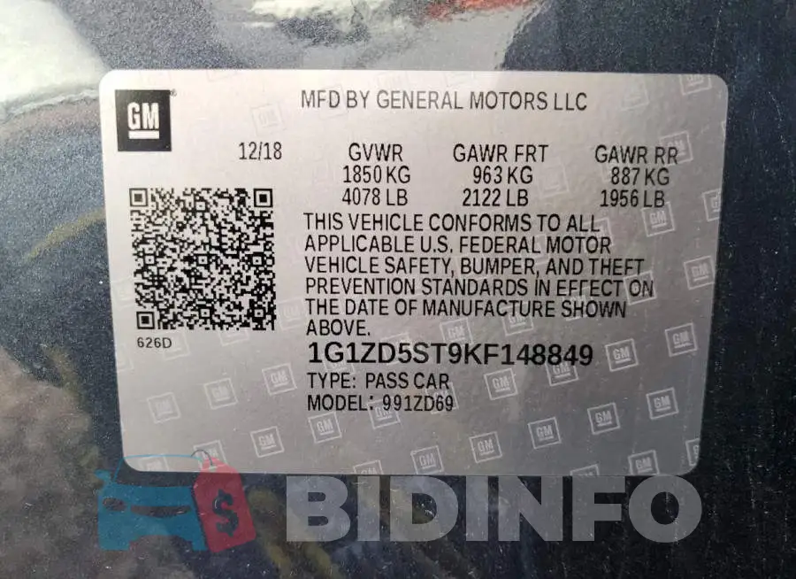 1G1ZD5ST9KF148849 Photo# 12