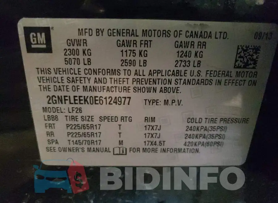 2GNFLEEK0E6124977 Photo# 10