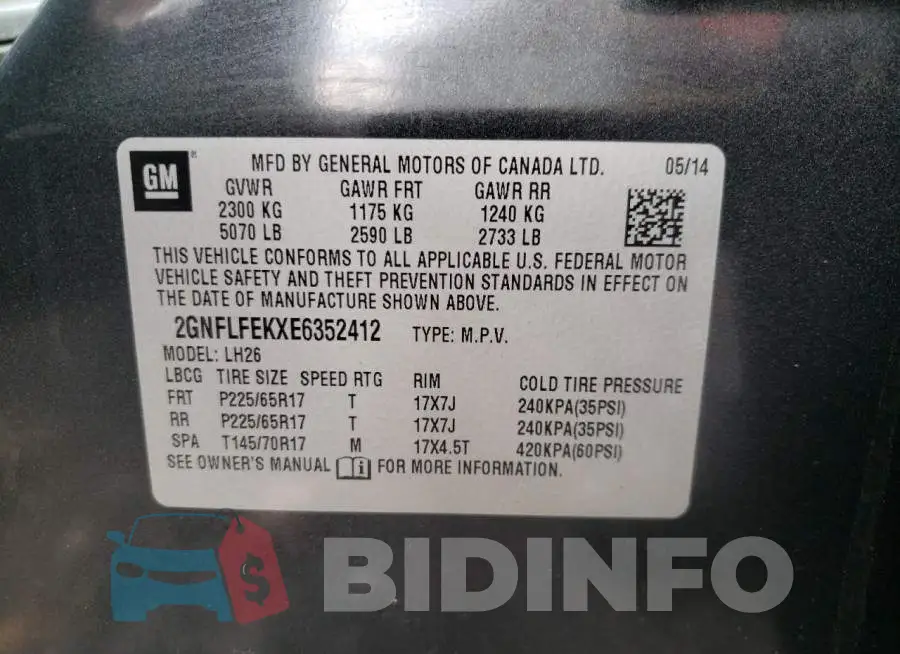 2GNFLFEKXE6352412 Photo# 10