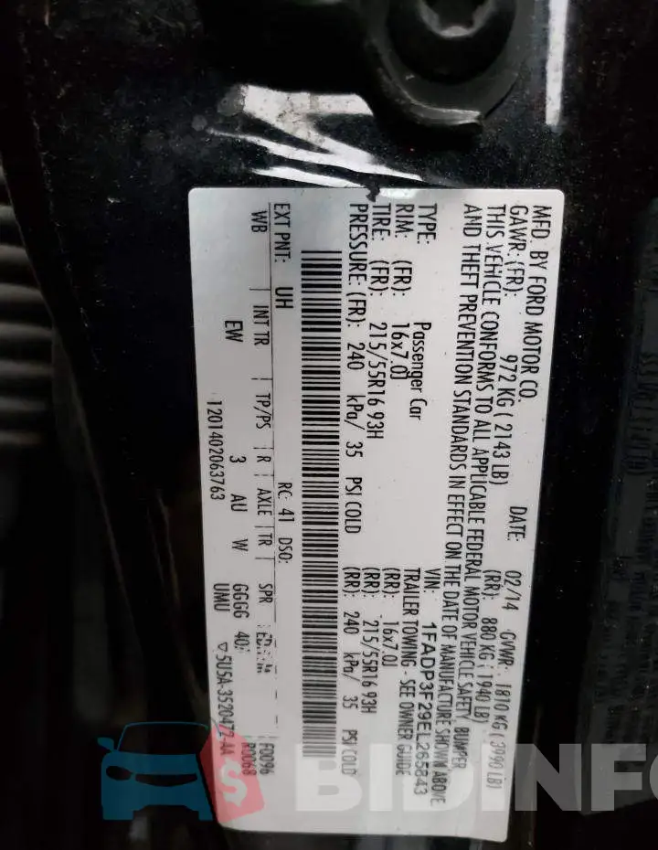 1FADP3F29EL265843 Photo# 12