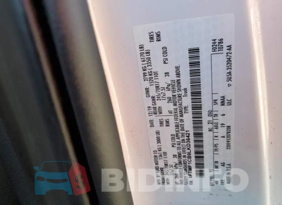 1FTMF1CB9LKD36421 Photo# 10