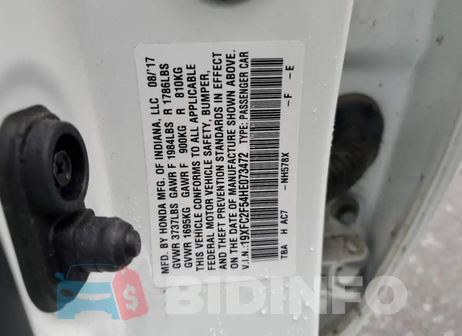19XFC2F54HE073472 Photo# 12