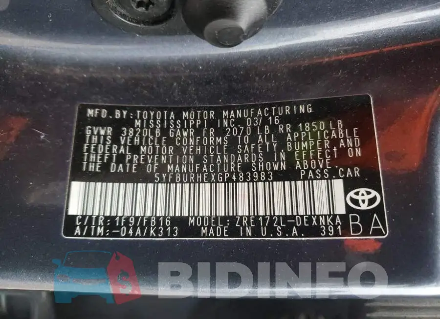 5YFBURHEXGP483983 Photo# 12