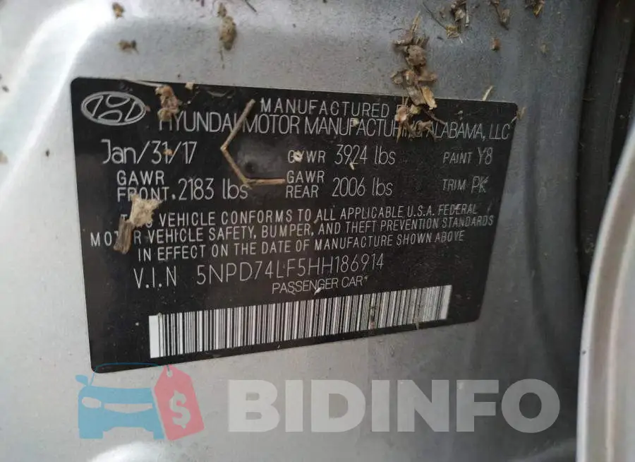 5NPD74LF5HH186914 Photo# 12