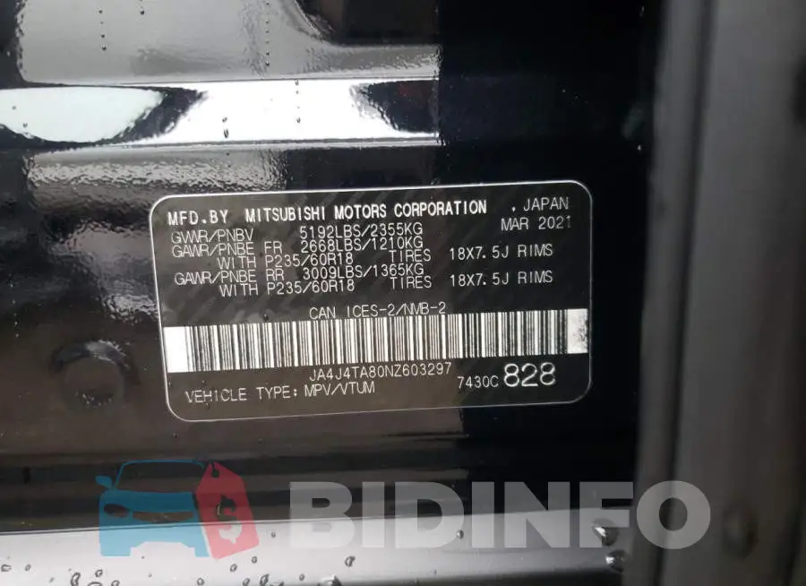 JA4J4TA80NZ603297 Photo# 14