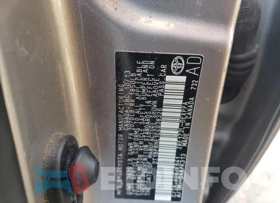 2T1BPRHE1EC038326 Photo# 12