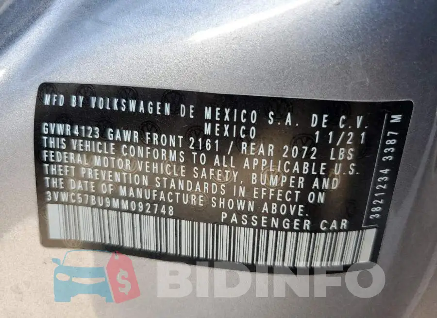 3VWC57BU9MM092748 Photo# 10