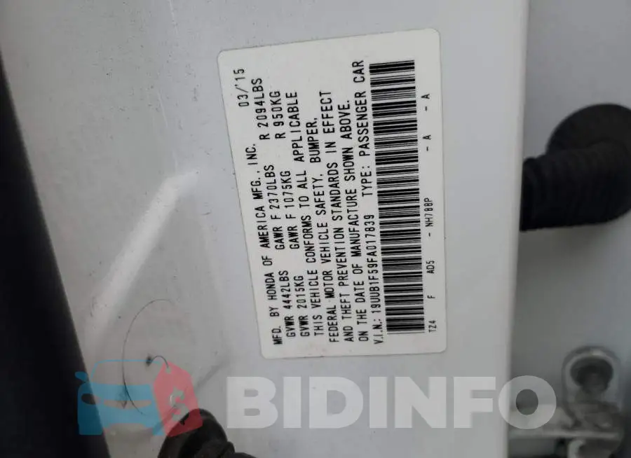 19UUB1F59FA017839 Photo# 12