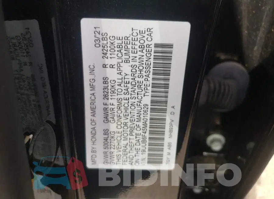 19UUB6F45MA010629 Photo# 10