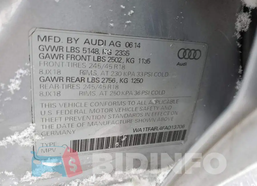 WA1TFAFL4FA013706 Photo# 13