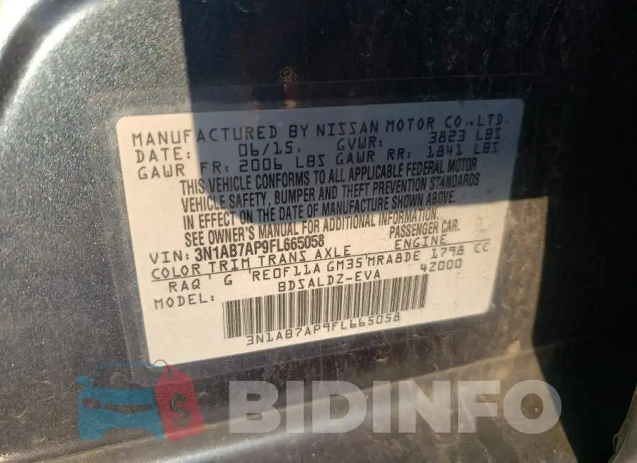 3N1AB7AP9FL665058 Photo# 12