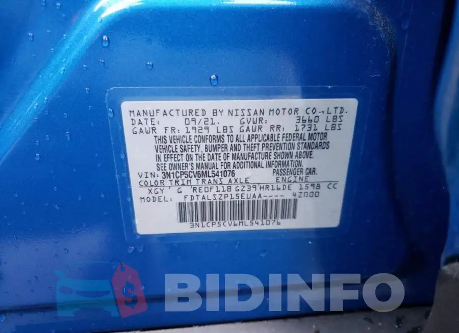 3N1CP5CV6ML541076 Photo# 13