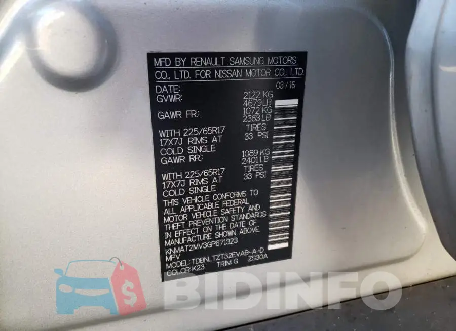 KNMAT2MV3GP671323 Photo# 13