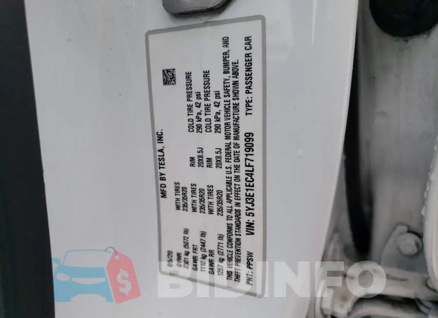 5YJ3E1EC4LF719099 Photo# 12