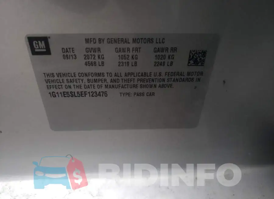 1G11E5SL5EF123476 Photo# 12
