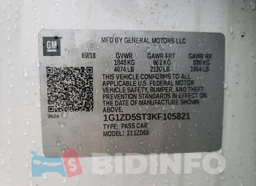 1G1ZD5ST3KF105821 Photo# 12