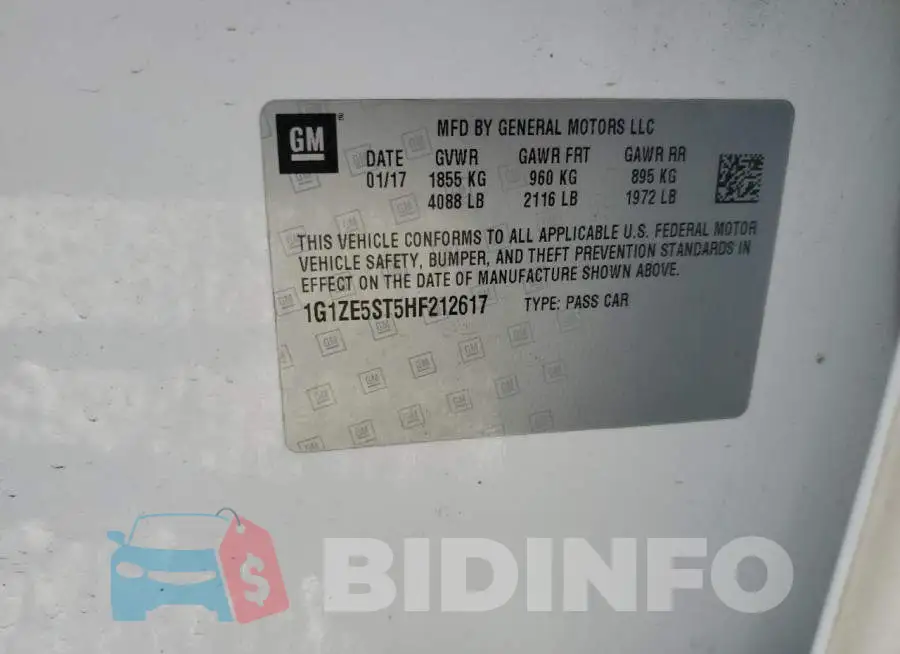 1G1ZE5ST5HF212617 Photo# 13