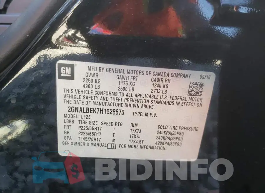 2GNALBEK7H1528675 Photo# 10