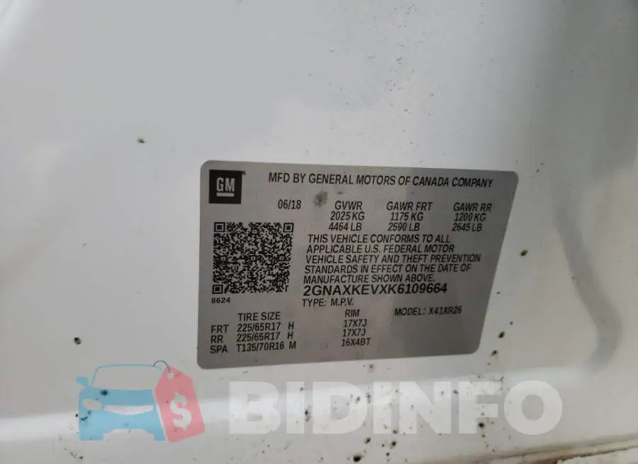 2GNAXKEVXK6109664 Photo# 13