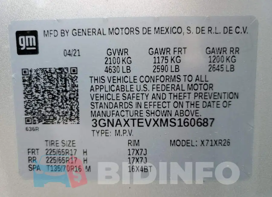 3GNAXTEVXMS160687 Photo# 10