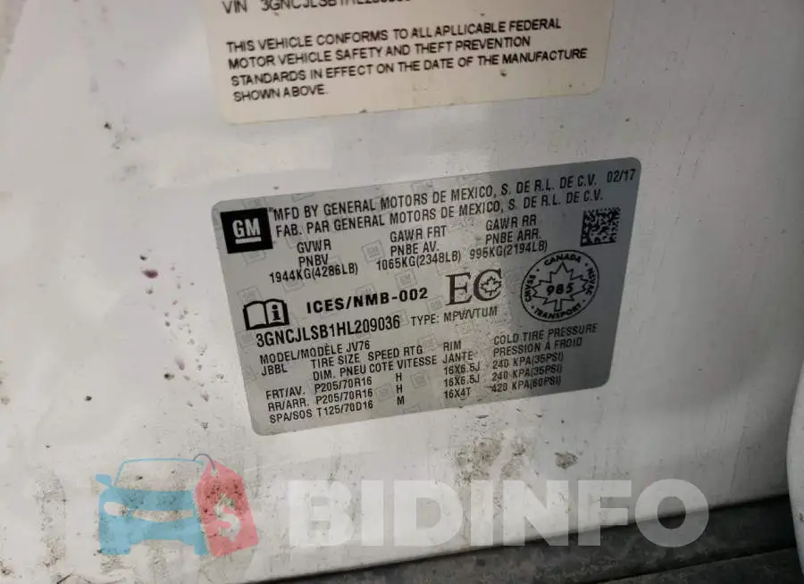 3GNCJLSB1HL209036 Photo# 10