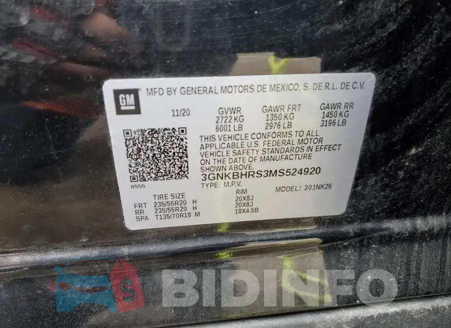 3GNKBHRS3MS524920 Photo# 10