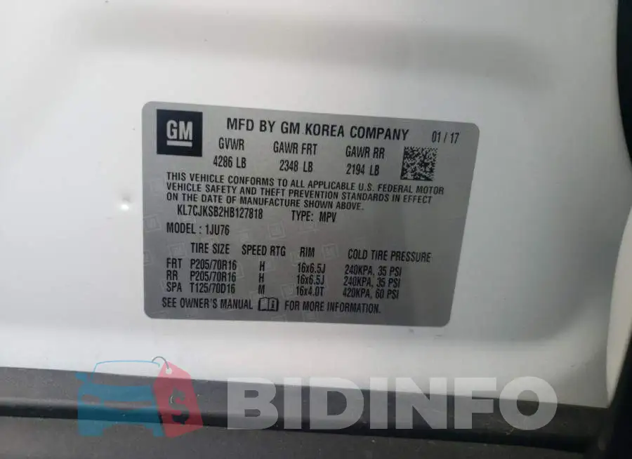 KL7CJKSB2HB127818 Photo# 10