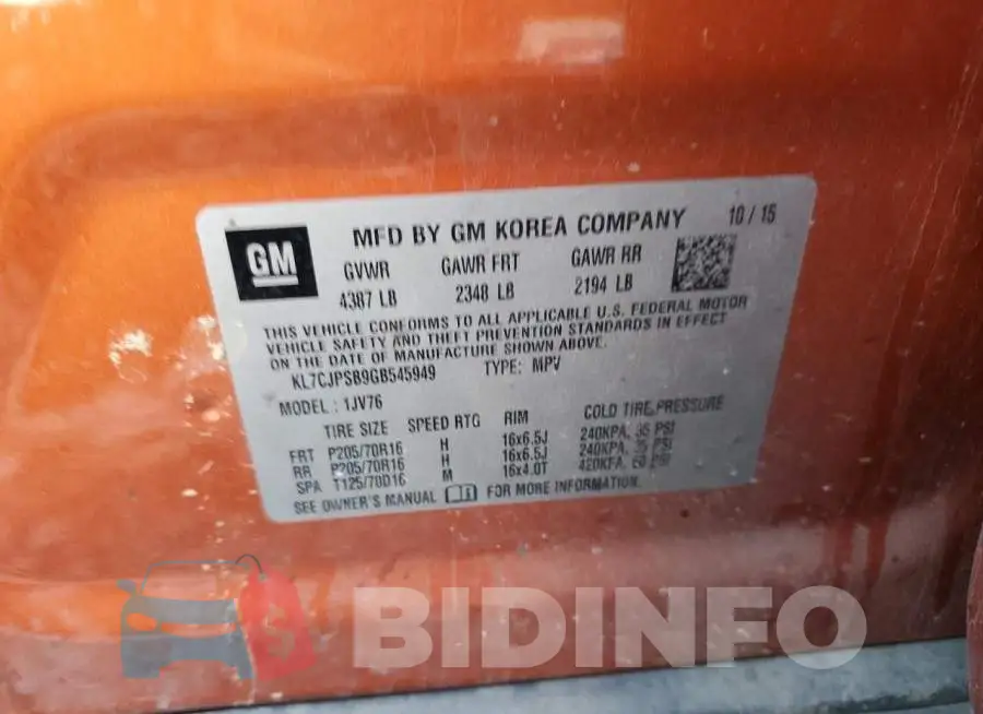 KL7CJPSB9GB545949 Photo# 12