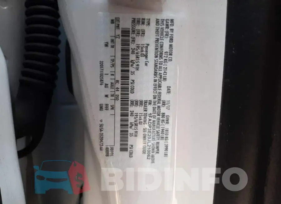 1FADP3E29JL210062 Photo# 12