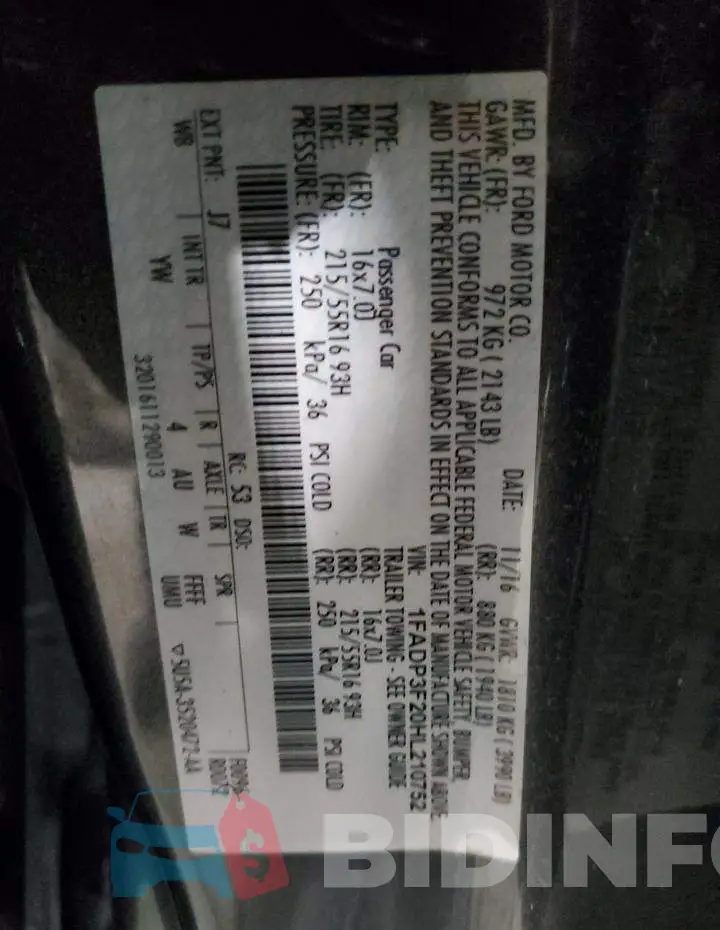 1FADP3F20HL210752 Photo# 12