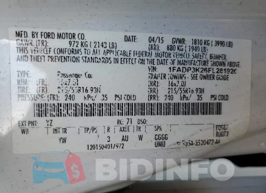 1FADP3K26FL281926 Photo# 12