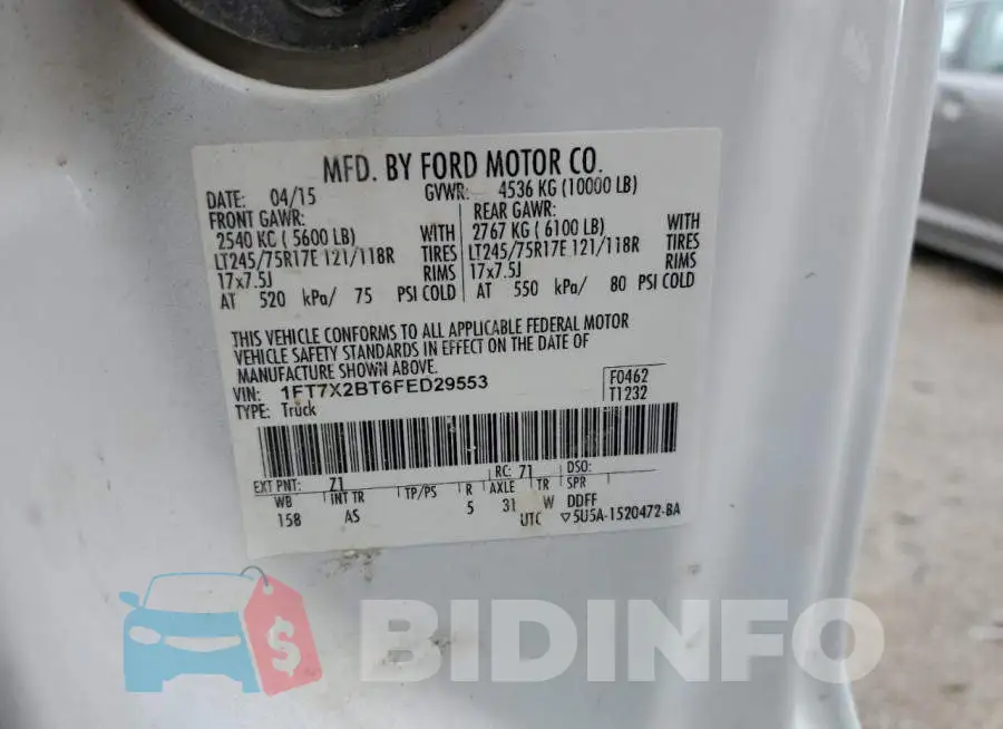 1FT7X2BT6FED29553 Photo# 12
