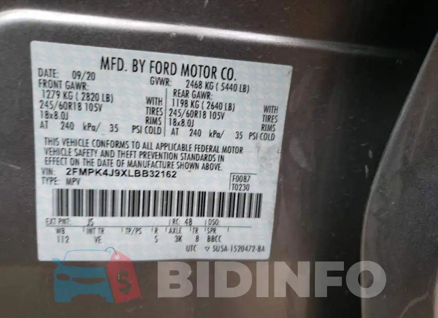 2FMPK4J9XLBB32162 Photo# 13
