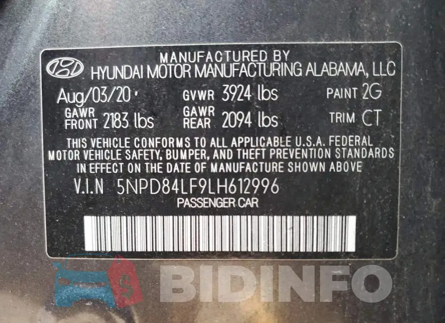 5NPD84LF9LH612996 Photo# 12