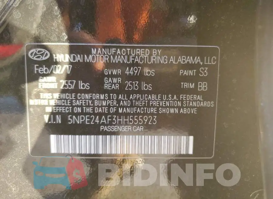 5NPE24AF3HH555923 Photo# 12