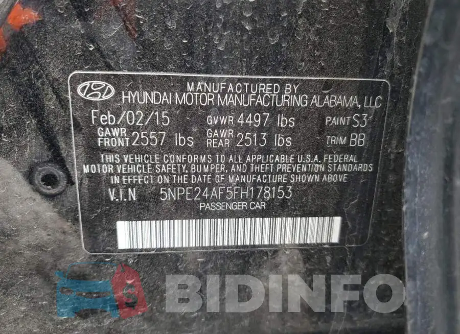 5NPE24AF5FH178153 Photo# 12