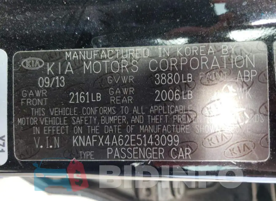 KNAFX4A62E5143099 Photo# 12