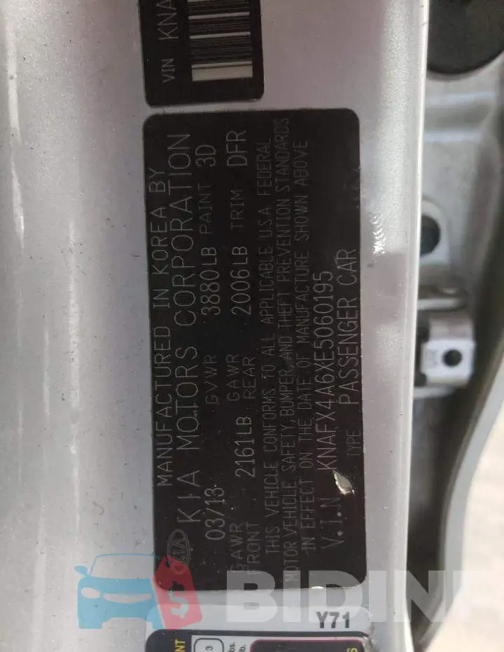 KNAFX4A6XE5060195 Photo# 10