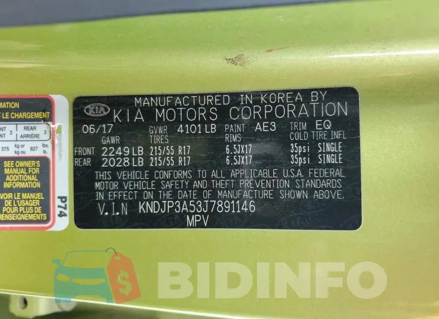 KNDJP3A53J7891146 Photo# 12