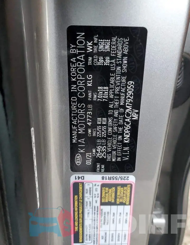 KNDP6CAC2M7929059 Photo# 13
