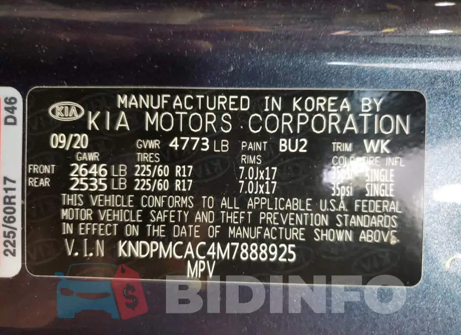 KNDPMCAC4M7888925 Photo# 13