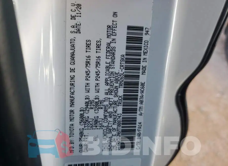 3TYRX5GN6MT008743 Photo# 10