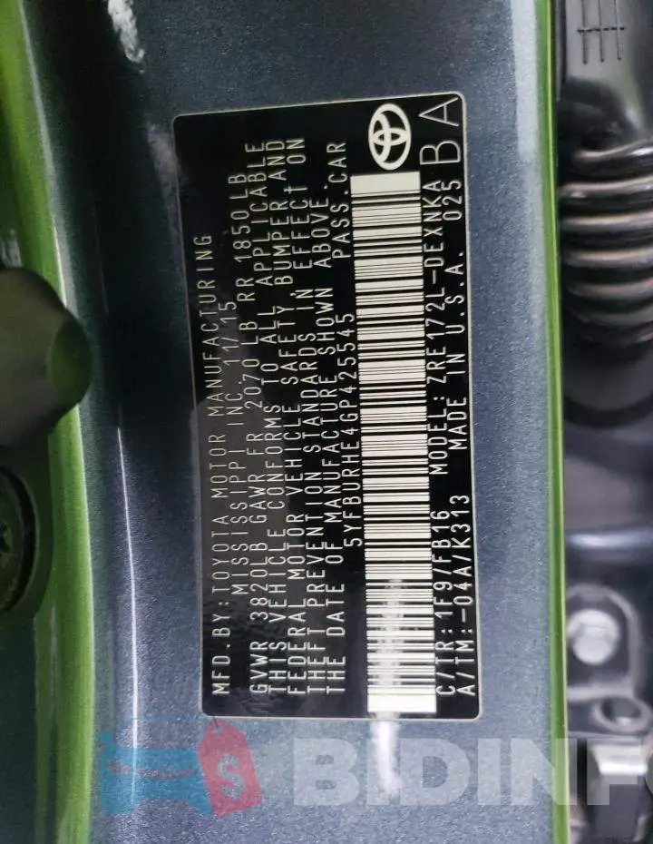 5YFBURHE4GP425545 Photo# 12