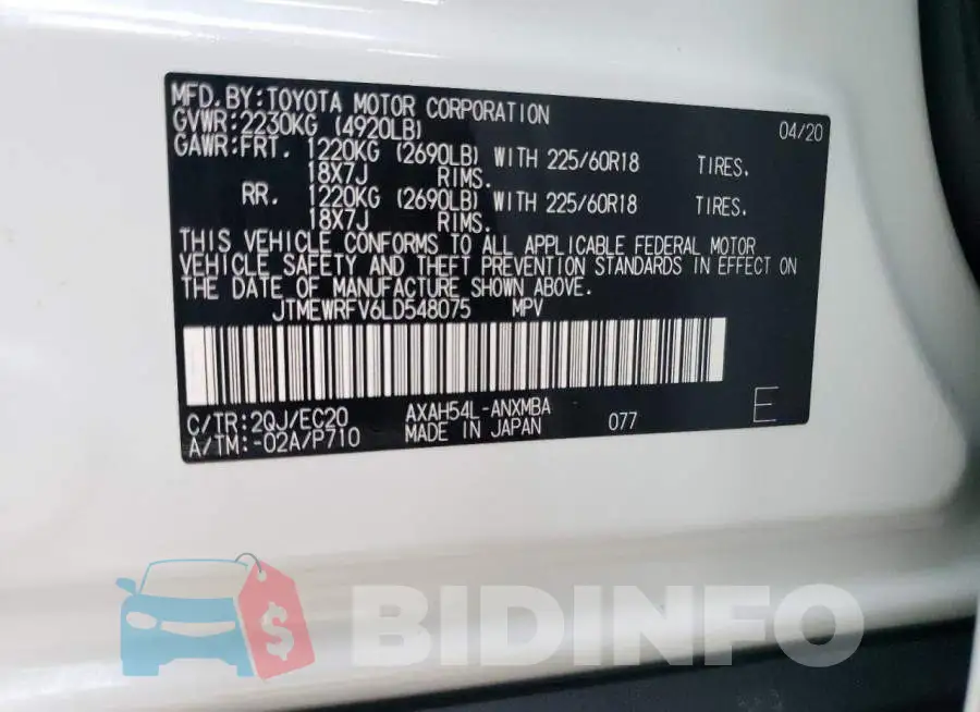JTMEWRFV6LD548075 Photo# 10