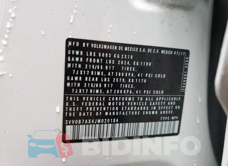 3VV0B7AX4JM020184 Photo# 12