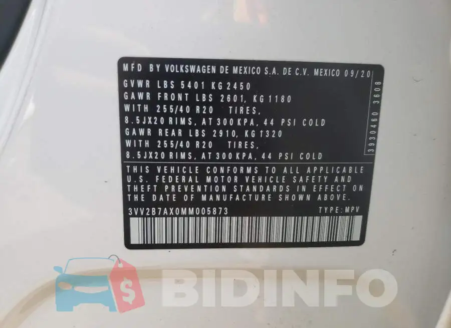3VV2B7AX0MM005873 Photo# 10