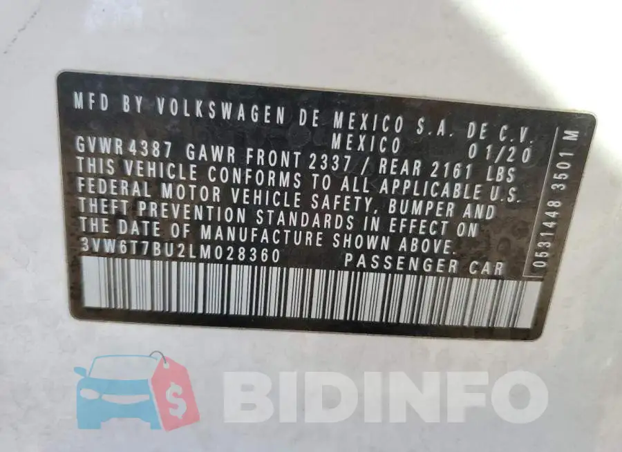 3VW6T7BU2LM028360 Photo# 12