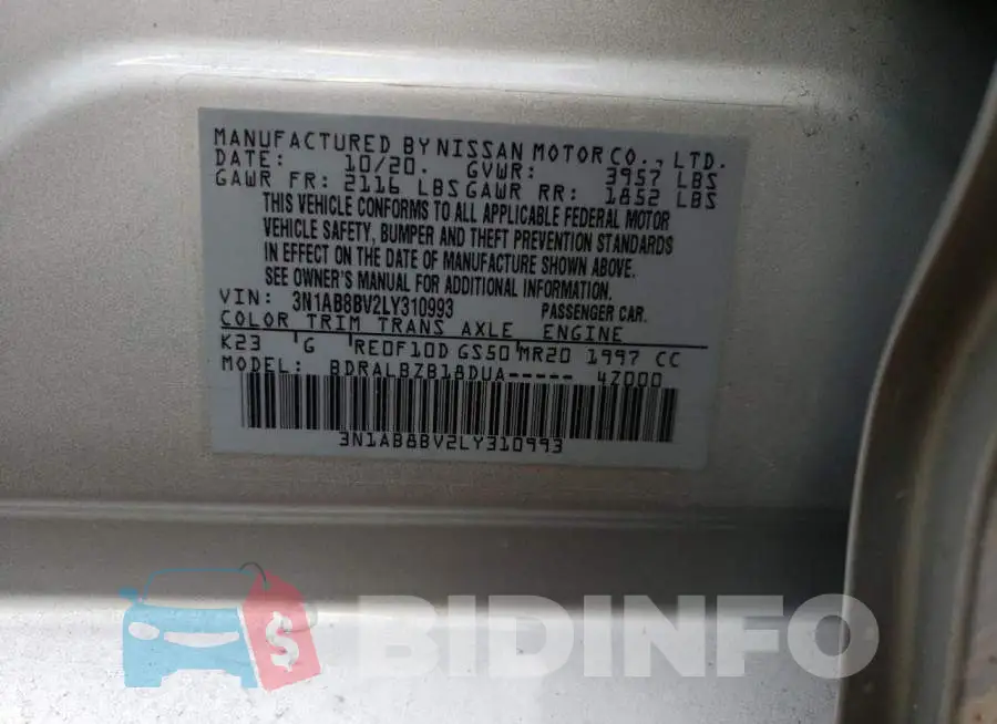 3N1AB8BV2LY310993 Photo# 12