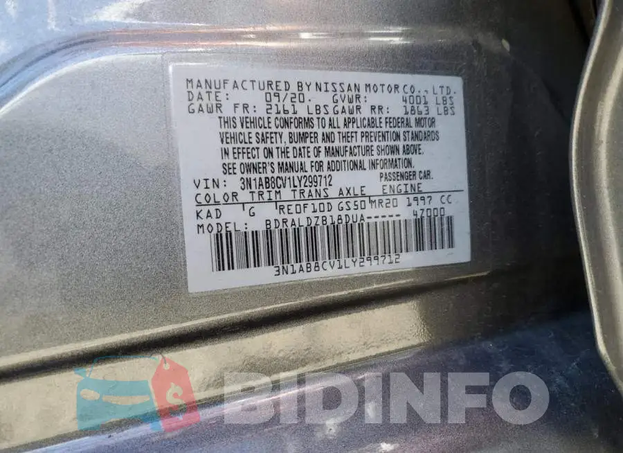 3N1AB8CV1LY299712 Photo# 10